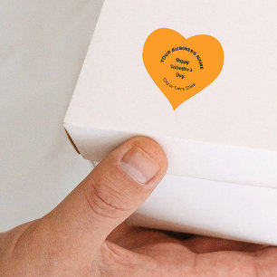 Sticker Cœur Salutation de Saint-Valentin d'affaires en orange