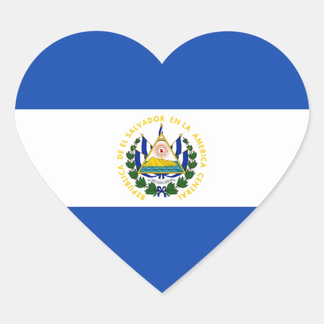 Sticker Cœur Salvador - Drapeau salvadorien (Devant)