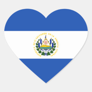 Sticker Cœur Salvador - Drapeau salvadorien