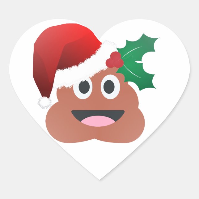 Sticker Cœur santa claus poop emoji (Devant)