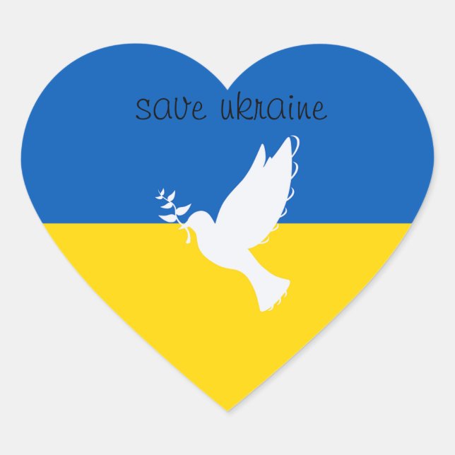 Sticker Cœur sauvez l'autocollant Ukraine (Devant)