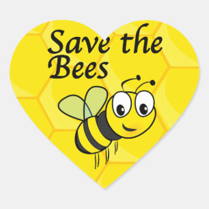 Sticker Cœur Sauvez les abeilles
