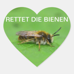 Sticker Cœur Sauvez les abeilles