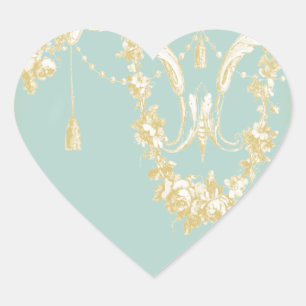 Sticker Cœur Sceau d'enveloppe Georgiana (Marie Antoinette Bleu