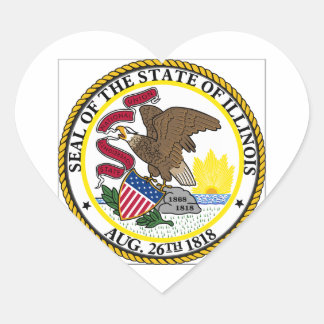 Sticker Cœur Sceau d'État de l'Illinois