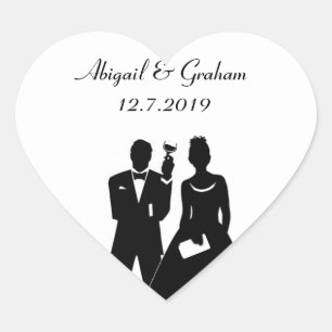 Sticker Cœur Sceau Invitation parfait en couple