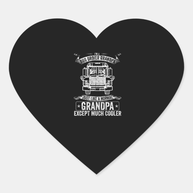 Sticker Cœur School Bus Driver Grandpa Like A (Devant)