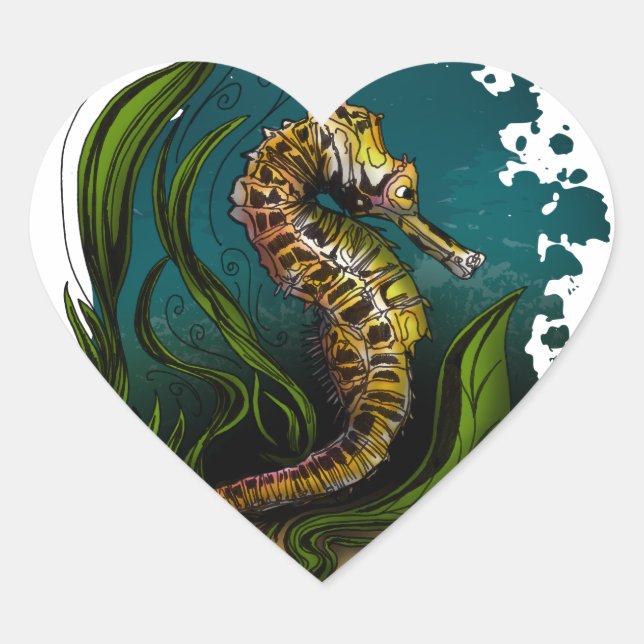 Sticker Cœur Seahorse (Devant)
