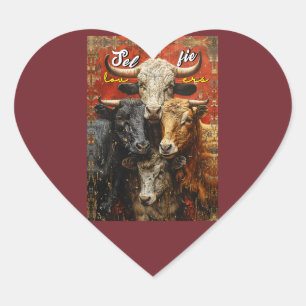 Sticker Cœur Selfie Lovers Vaches