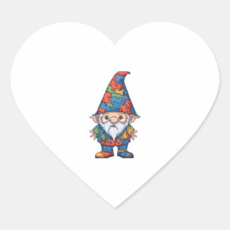 Sticker Cœur Sensibilisation sur l'autisme Gnome - Célébrer la 