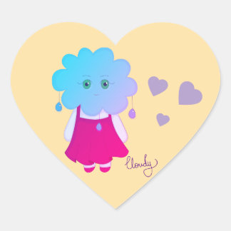 Sticker Cœur Sensível Azul Emotivo Núvem Cloudy Arte Conceitual