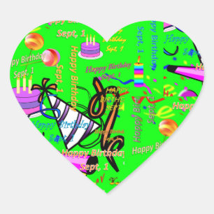 Sticker Cœur sept, 1 anniversaire de enfant