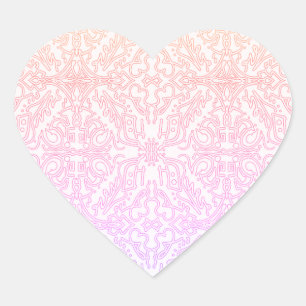 Sticker Cœur Série de motifs de mandala Soft Pink Dream