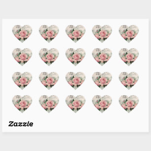Sticker Cœur shabby chic, découpage, victorien, français chic, 