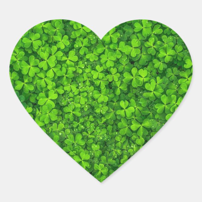 Sticker Cœur Shamrock de la Saint-Patrick (Devant)
