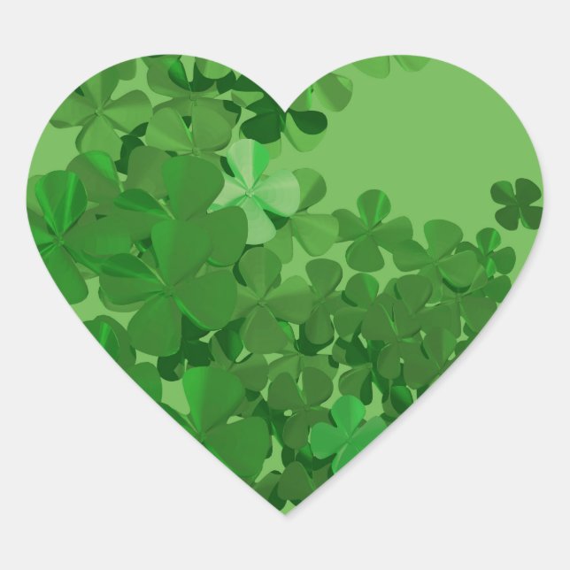 Sticker Cœur Shamrock de la Saint-Patrick (Devant)