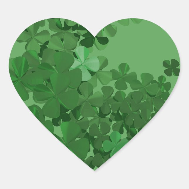 Sticker Cœur Shamrock de la Saint-Patrick (Devant)