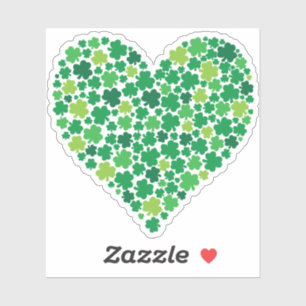 Sticker Coeur Shamrock irlandais