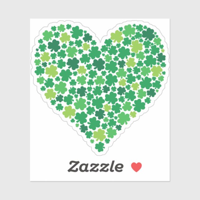 Sticker Coeur Shamrock irlandais (Feuille)