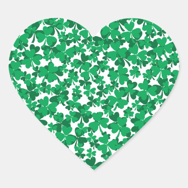 Sticker Cœur shamrock, Irlande, irlandais, fier d'être irlandai (Devant)