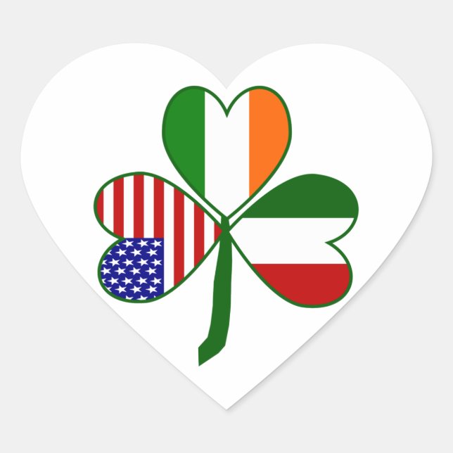 Sticker Cœur Shamrock italien (Devant)