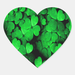 Sticker Cœur Shamrocks and Hearts Saint Patrick's Day Green