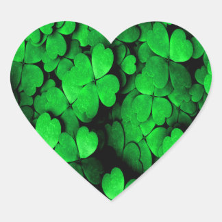 Sticker Cœur Shamrocks and Hearts Saint Patrick's Day Green
