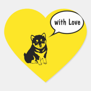 Sticker Cœur Shiba Inu Chinese Dog Year 2018