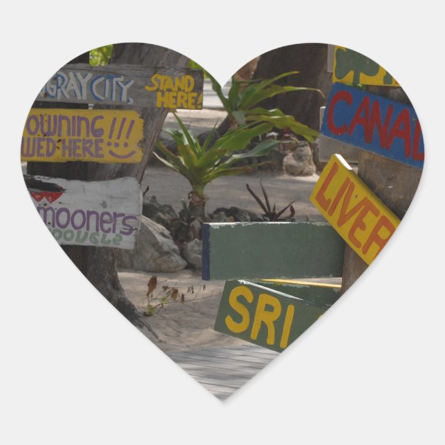 Sticker Cœur Signal Point Rum Grand Cayman (Devant)