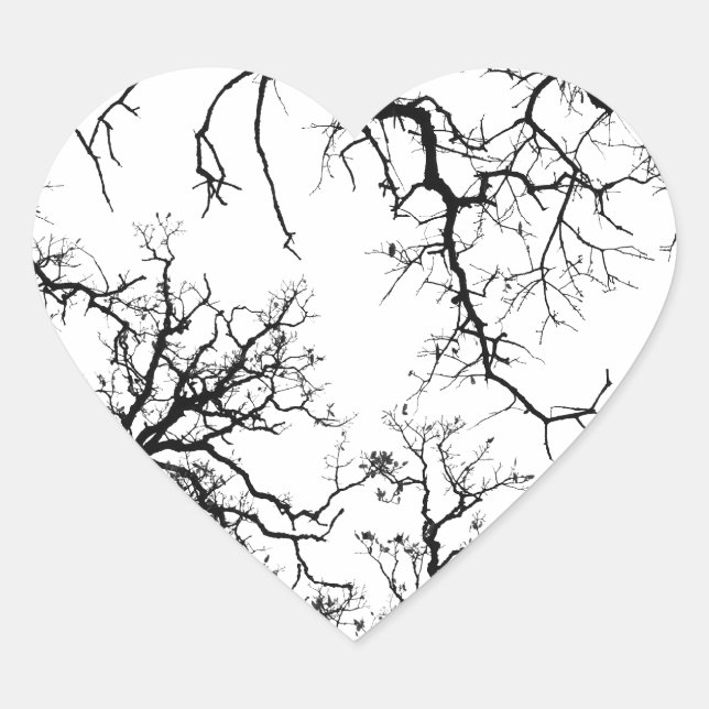Sticker Cœur silhouette de chêne (Devant)