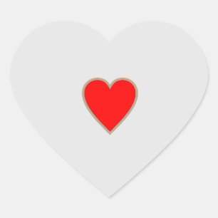 Sticker Cœur Simple coeur rouge sur Arrière - plan blanc