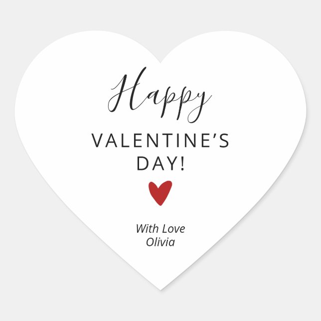 Sticker Cœur Simples Jour des Valentines Blanches Rouges Person (Devant)