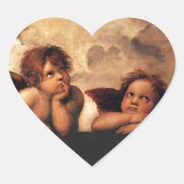 Sticker Cœur Sistine Madonna 2 Anges par Raphael