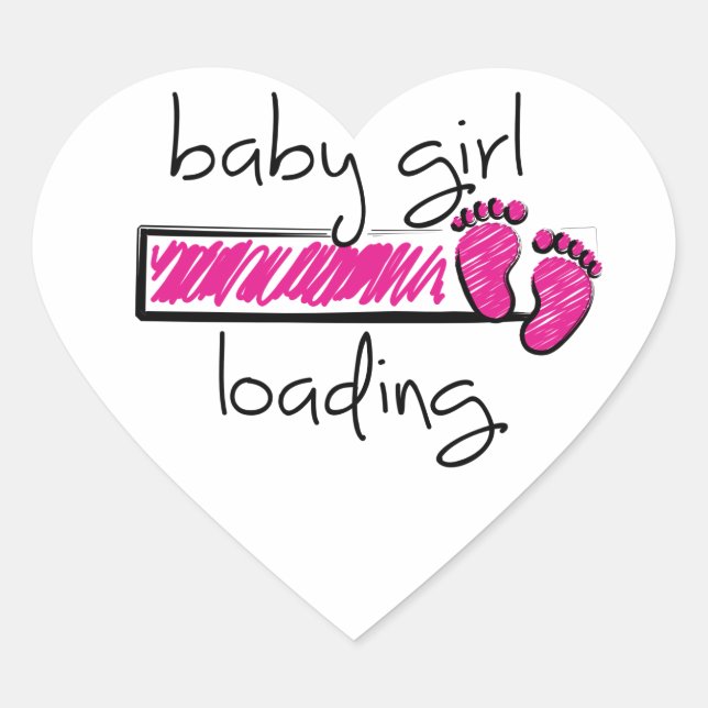 Sticker Cœur Slogan baby girl est loading. La fille de mon bébé (Devant)
