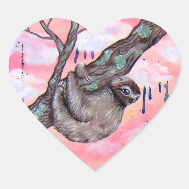 Sticker Cœur Sloth Love (Devant)
