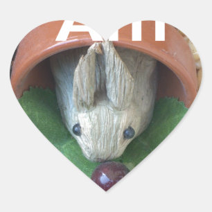 Sticker Cœur Snacking de lapin mignon