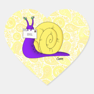 Sticker Cœur Snail Mail (Jaune) - Envelope