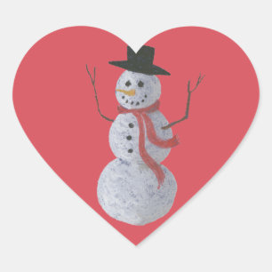 Sticker Cœur Snowman