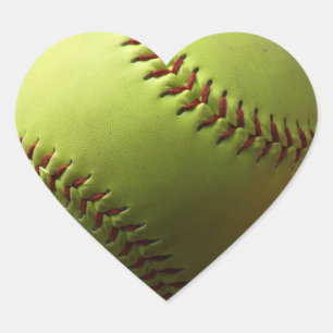 Sticker Cœur Softball jaune