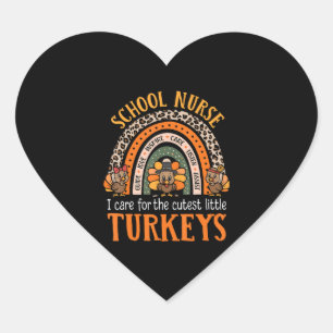 Sticker Cœur Soins Thanksgiving Pour L'Infirmière Scolaire Cute