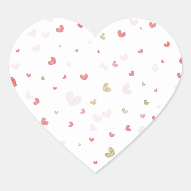 Sticker Cœur Sois ma Saint Valentin Red Pink Gold Heart Party (Devant)