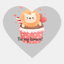 Sticker Cœur Sois mon invitation lionne lion valentine