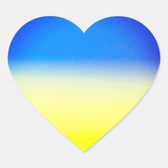 Sticker Cœur Soleil bleu et jaune Ukraine Inspiration (Devant)