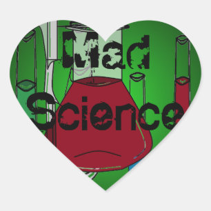 Sticker Cœur Solutions de tubes de test Mad Science Beakers