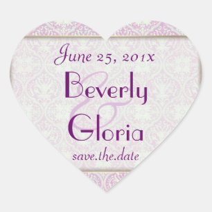 Sticker Cœur Songbird Shabby Chic MARIAGE Enregistrer La Date