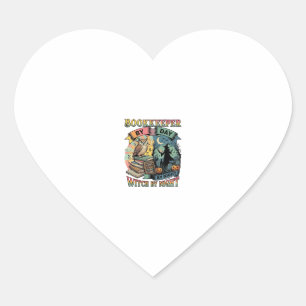 Sticker Cœur Sorcière de jour de comptable Nuit d'Halloween Liv