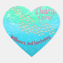 Sous La Mer Petit Poisson Avec Bulles Anniversaire