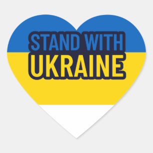 Sticker Cœur Soutenez L'Ukraine Je Prends Position Avec L'Ukrai