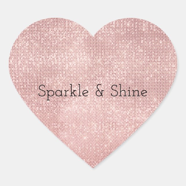 Sticker Cœur Sparkle Rose Gold Glam (Devant)