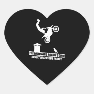 Sticker Cœur Sports Vélo Dirt Motos Lover Cadeau
